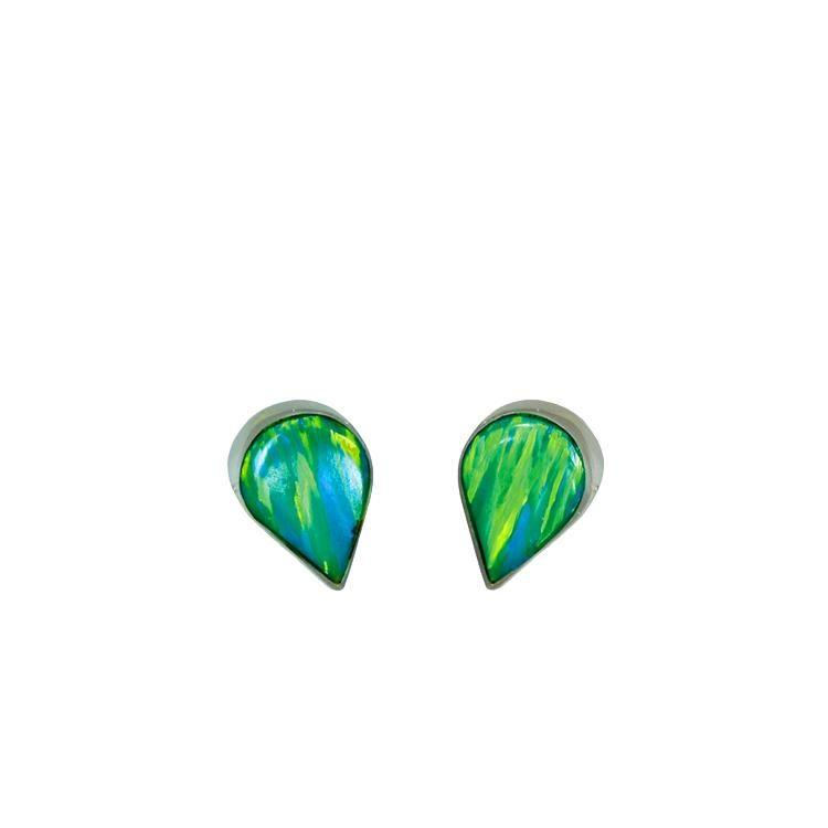 Green Teardrop Logo - Flinder Green Teardrop Stud Earrings — Palenque