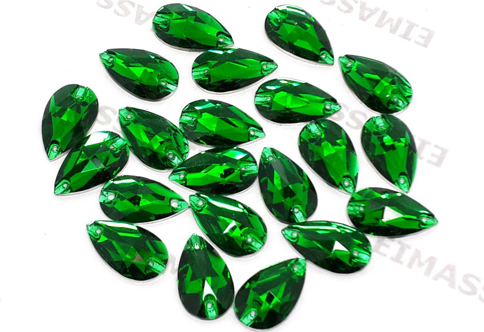 Green Teardrop Logo - Emerald Green Teardrop EIMASS Resin Crystals Sew or Glue on Flat ...