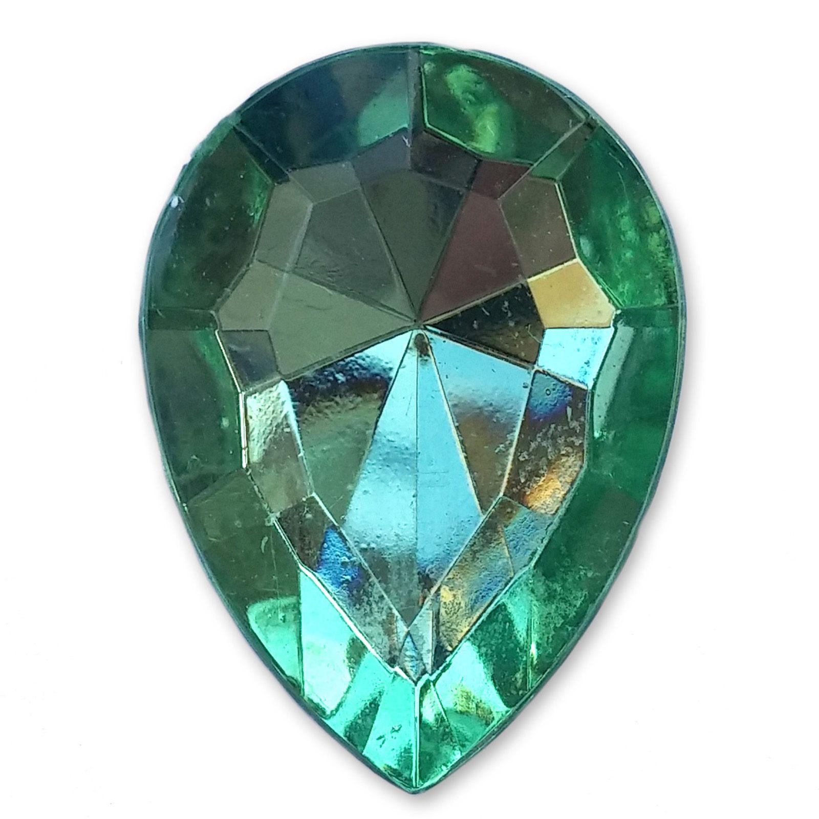 Green Teardrop and Triangle Logo - 13mm x 18mm Spring Green Teardrop Shape Acrylic Embellishment Gems