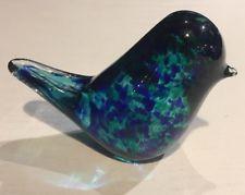 Blue Green Bird Logo - Paperweight Bird Clear Wedgwood Art Glass | eBay