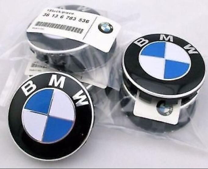 BMW Parts Logo - X4 Genuine FOR BMW Emblem Logo Badge 68mm Set of 4. BMW HUBCAPS