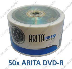 Green DVD Logo - Details About 50 Arita Green Ritek Blank DVD R 4.7GB Logo Non Printable Media DVD Disc