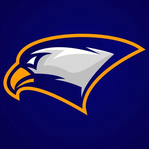 Blue Hawk Head Logo - Hawk head mascot logo Vector