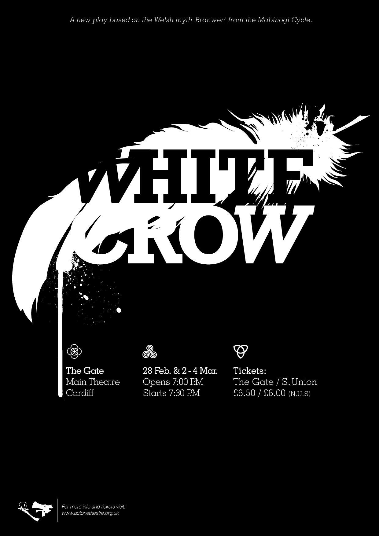 White Crow Logo - Act One's White Crow - Gair Rhydd