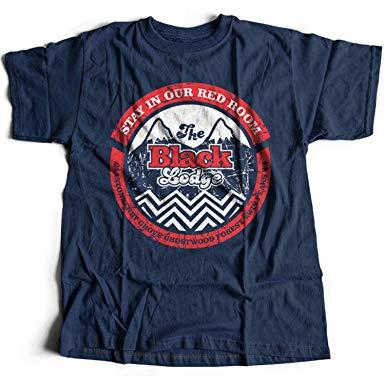 Red and White Peaks Logo - 9315n The Black Lodge Mens T-Shirt Owls Great Peaks Northern Hotel ...