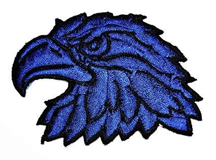Blue Hawk Head Logo - Blue Hawk Eagle Head Motorcycles Biker Embroidered patch