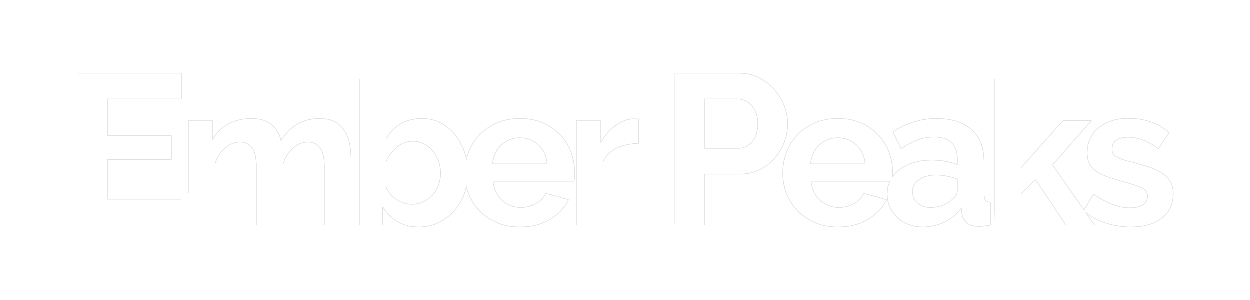 Red and White Peaks Logo - Ember Peaks, LLC