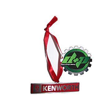 Amazon Christmas Logo - Kenworth Christmas tree ornament logo red silver semi truck: Amazon