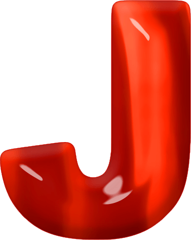 Red J Logo - Presentation Alphabets: Red Glass Letter J
