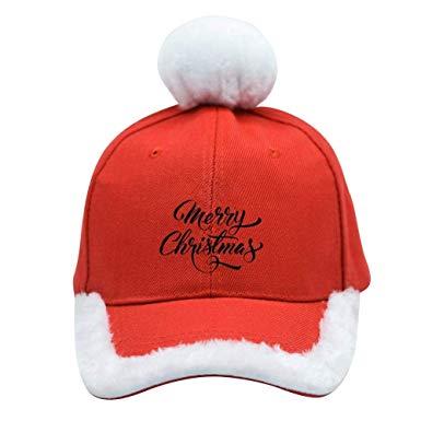 Amazon Christmas Logo - Merry Christmas Logo Festive Santa Ball Cap Christmas Hat