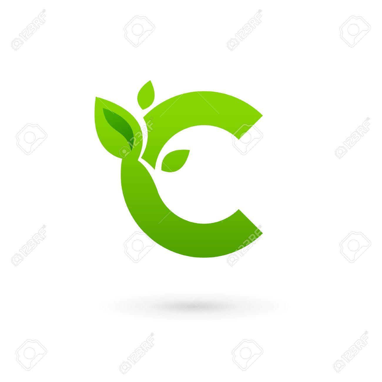 Cool Green Letter a Logo - Letter C eco leaves logo icon design template elements. Vector