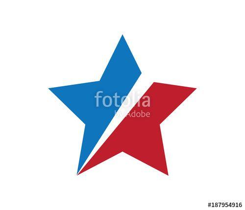 Blue Slash Logo - red blue slash star logo vector
