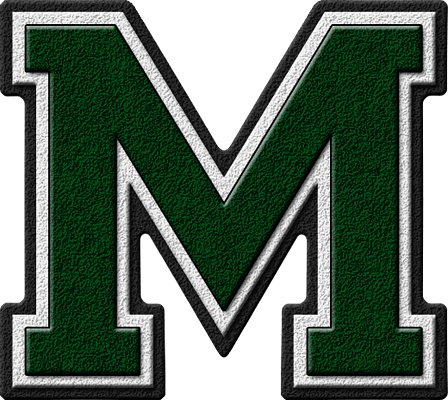 Cool Green Letter a Logo - Presentation Alphabets: Forest Green Varsity Letter M