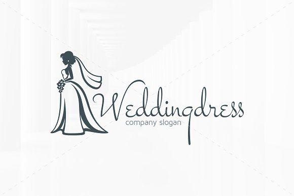 Marriage Black and White Logo - Wedding Dress Logo Template Templates Creative Market