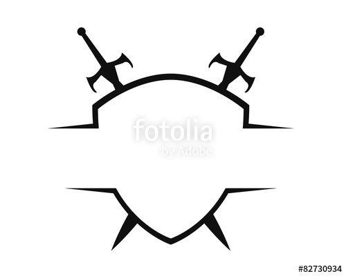 Black and White Shield Logo - Sword & Shield Logo Template Stock Image And Royalty Free Vector