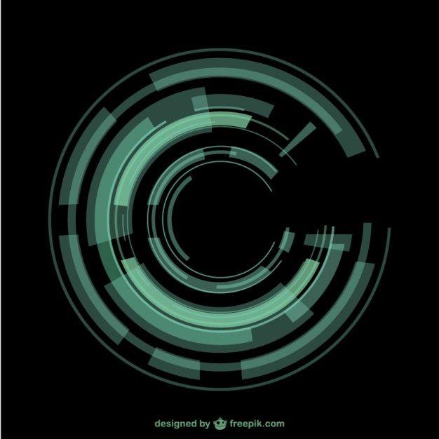 Black and Green Circular Logo - Green circular techno background Vector