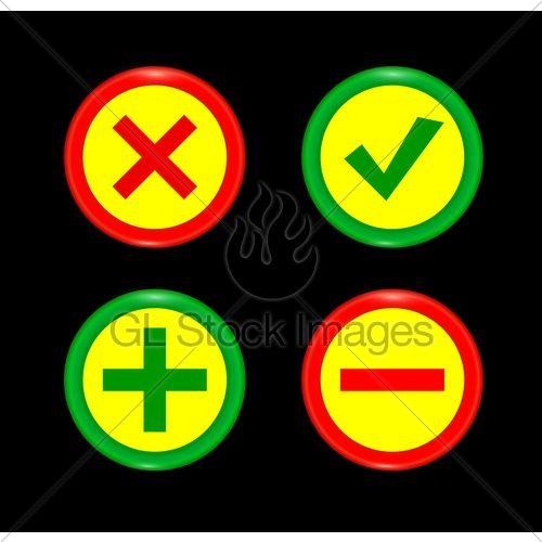 Black and Green Circular Logo - Tick, Cross, Plus, Minus Icon Set Red And Green Circle 3. · GL
