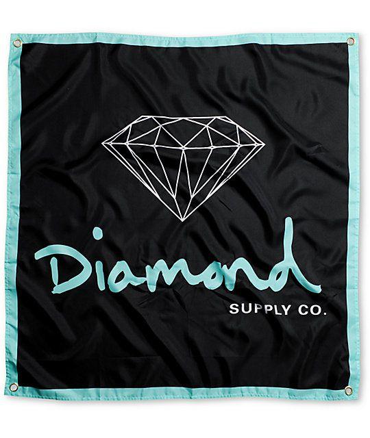 Blue Diamond Supply Co Logo - Diamond Supply Co OG Logo Diamond Blue & Black Banner | Zumiez