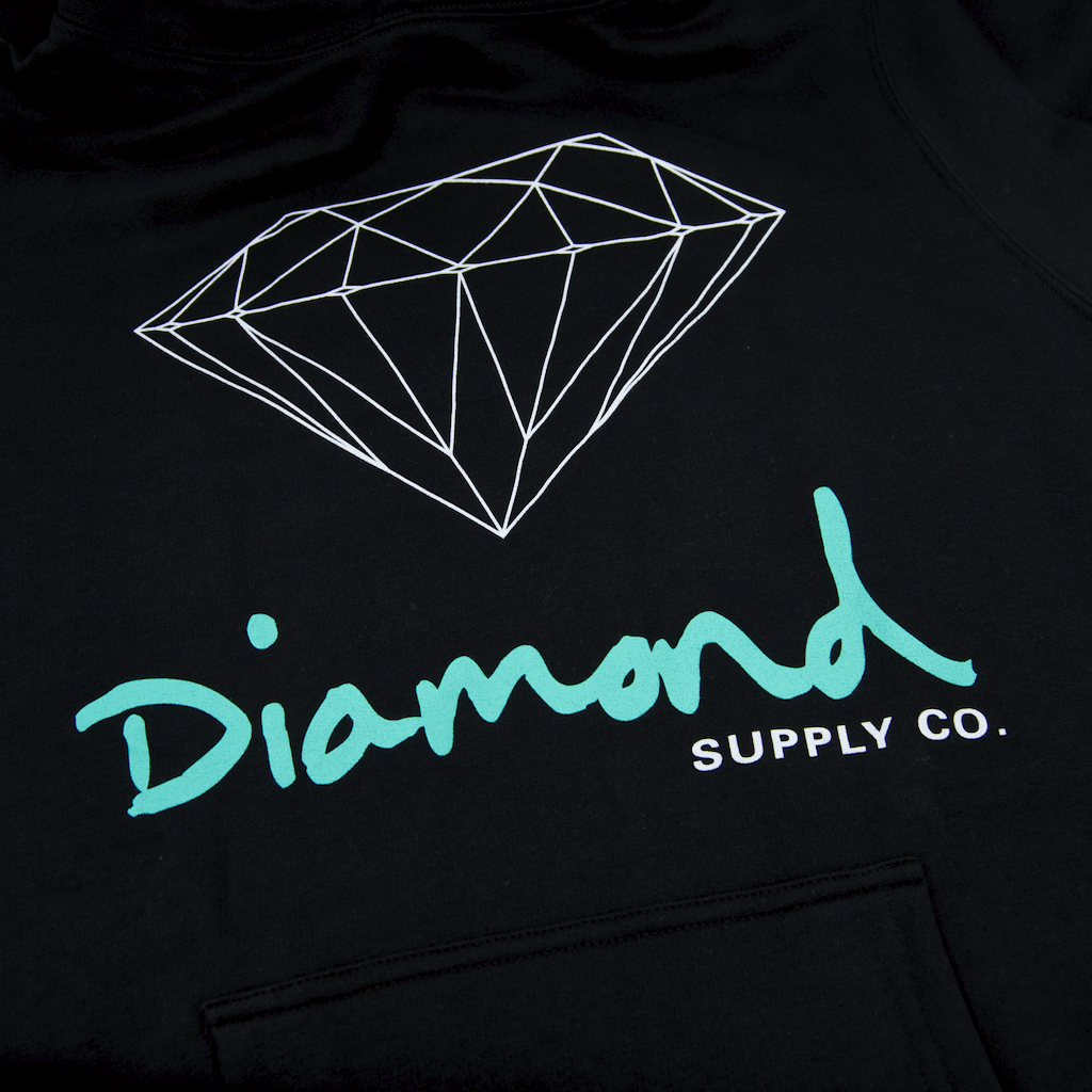 Diamond Skate Co Logo - Diamond Supply Co. - OG Sign Core Pullover Hooded Sweatshirt - Black ...