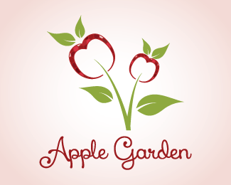 Apple Flower Logo - Apple garden Designed