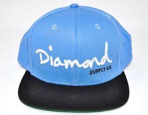 Blue Diamond Supply Co Logo - Men's DIAMOND SUPPLY CO Snapback Logo Cap Light Blue Black Hat | eBay