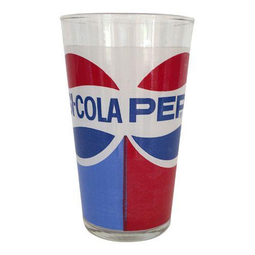 Blue Pepsi Cola Logo - Rare Pepsi Glass Tumbler Red White and Blue Sides