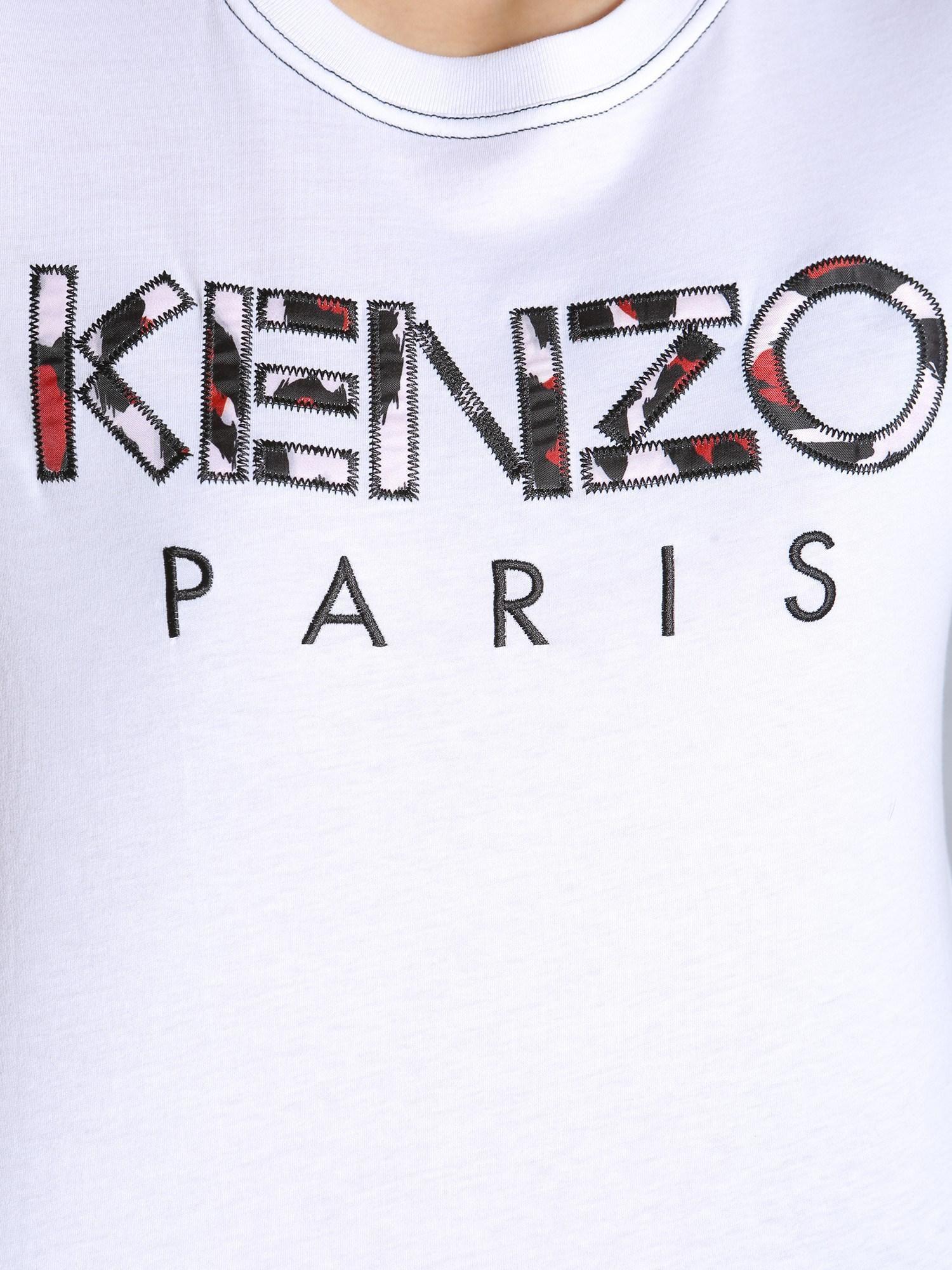 Wwwwww W Logo - Kenzo Cotton T-shirt With Logo Patch in White - Lyst