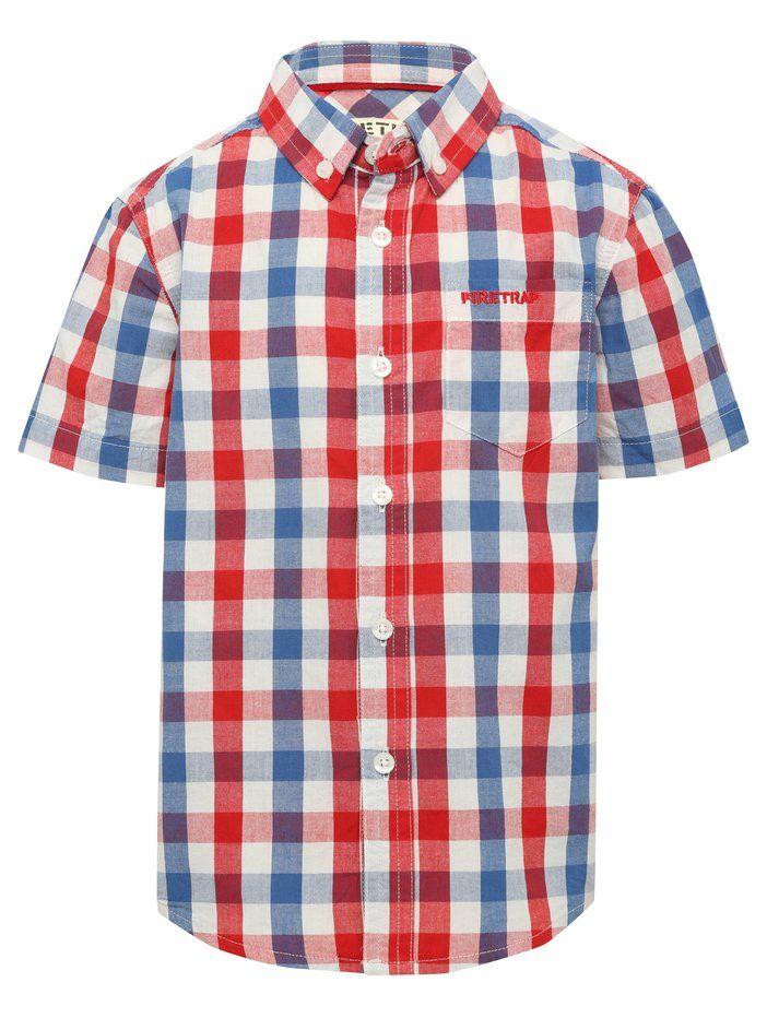 Red Check Clothing Logo - Firetrap Blue And Red Check Shirt. Boys' T Shirts And Shirts