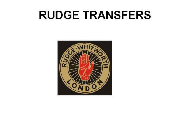 Black Red and Gold Logo - Rudge Rear Mudguard Transfers Decals Motorcycle D3068 Black Red Gold