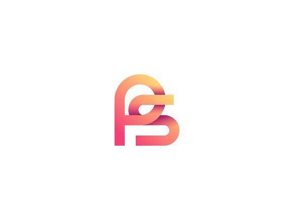 Orange PS Logo - PS logo design letters Logo Templates Creative Market