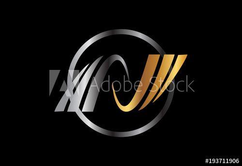 Gold Spiral Logo - logo letter n spiral twister wave in gold and metal color this