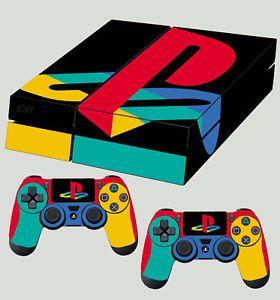 New PS4 Logo - PS4 Skin PLAYSTATION LOGO CLASSIC PS COLOURS New Sticker + 2 X Pad ...