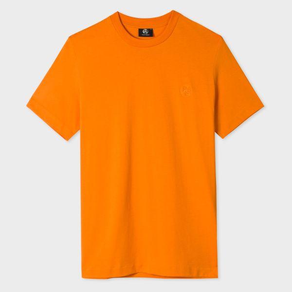 Orange PS Logo - Cheap Men's Slim Fit Orange Embossed Ps Logo Supima Cotton T Shirt