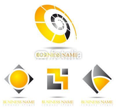 Gold Spiral Logo - Business logo 3D gold spiral. Buy Photo