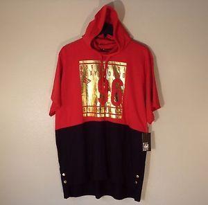 Black Red and Gold Logo - NWT MEN'S 3X ENYCE S/S RED/BLACK/GOLD LOGO HOODIE HOODED TEE T-SHIRT ...