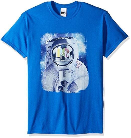 MTV Astronaut Logo - Amazon.com: MTV Men's Spaceman with Logo T-Shirt: Clothing