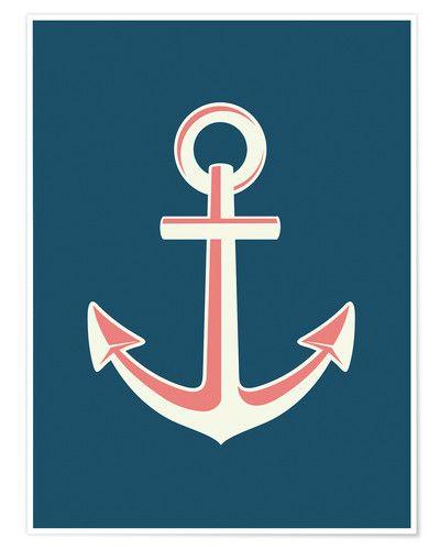 Anchor Logo - Nory Glory Prints Nautical anchor logo minimal art print Poster