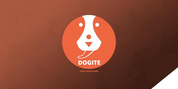 Orange PS Logo - PS Dogite Dog Face Vector Logo Template