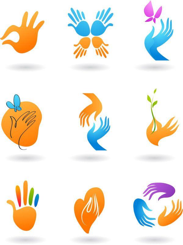 Butterfly Hand Logo - Deformed hands icons- Vectors material | Download Free Vectors ...