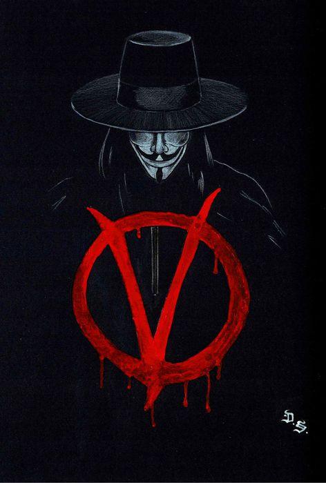 V for Vendetta V Logo - Diego Septiembre - Original Drawing - V For Vendetta - Catawiki