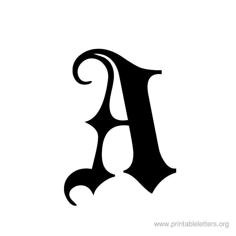 Old English Letters Logo - Printable Letter Old English A | avery | Lettering, Calligraphy ...