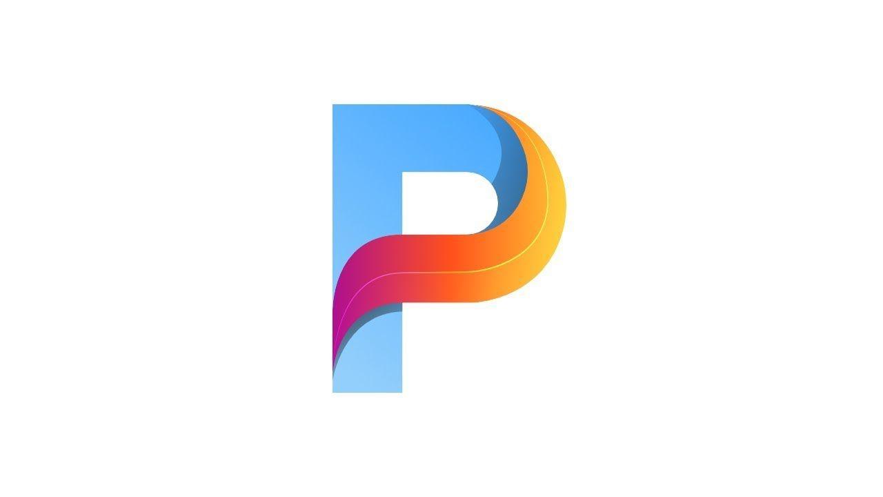 Orange and Blue YouTube Logo - 3D Letter P Logo in Affinity Designer - YouTube