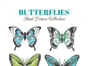 Butterfly Hand Logo - Green cute vector butterfly logo | free vectors | UI Download