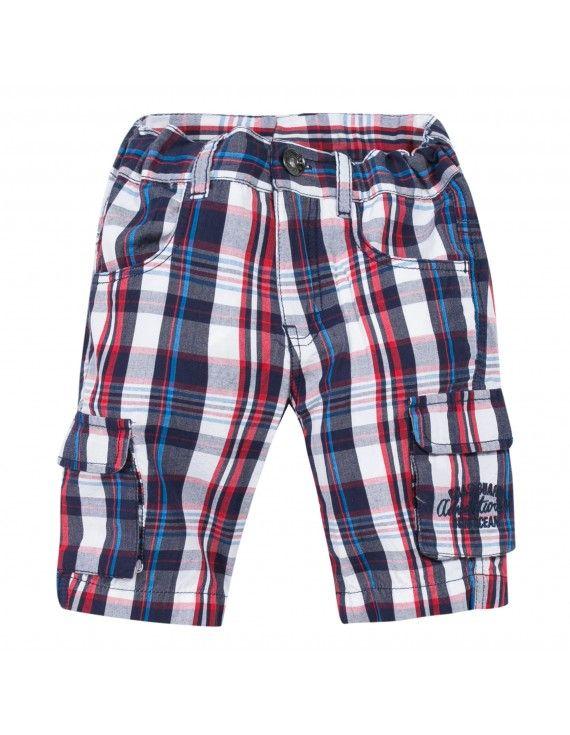 Red Check Clothing Logo - Pommes Red Check Shorts