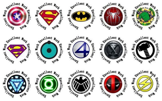 Spuper Hero Logo - 35 round superhero logo spiderman superman batman hulkk avenger 35 ...