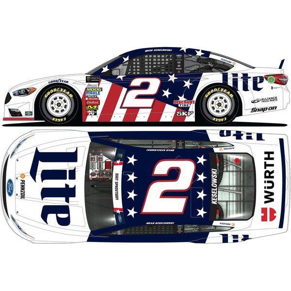 Red and Blue NASCAR Logo - Brad Keselowski Action Racing 2017 Miller Lite Red White and Blue