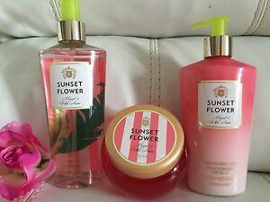 Sunset Flower Logo - Lot 3 VICTORIA'S SECRET,SUNSET FLOWER BODY MIST,LOTION & Butter Set ...