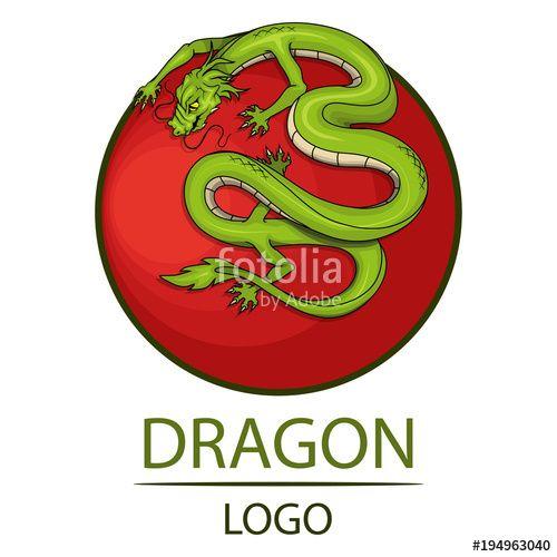 China Dragon Logo - Symbol of China. Traditional chinese Green Dragon.Chinese dragon