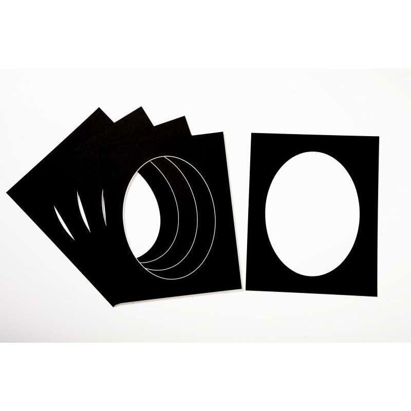 Black Oval Circle Logo - Pack of 5 Oval Picture Mounts