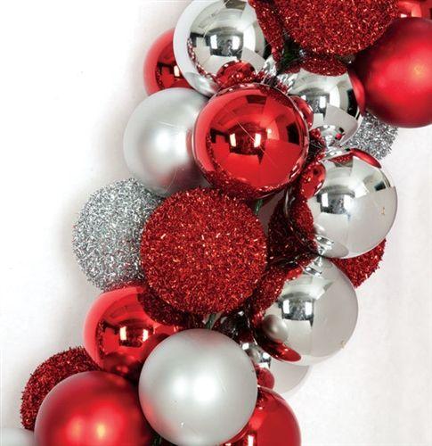 Red and Silver Ball Logo - Christmas Holiday Decoration